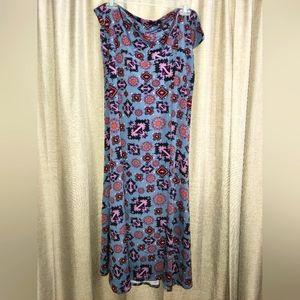 Lularoe maxi 3x purple and blue design SOFT